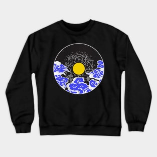 Japanese Stoic Sun and Waves Crewneck Sweatshirt